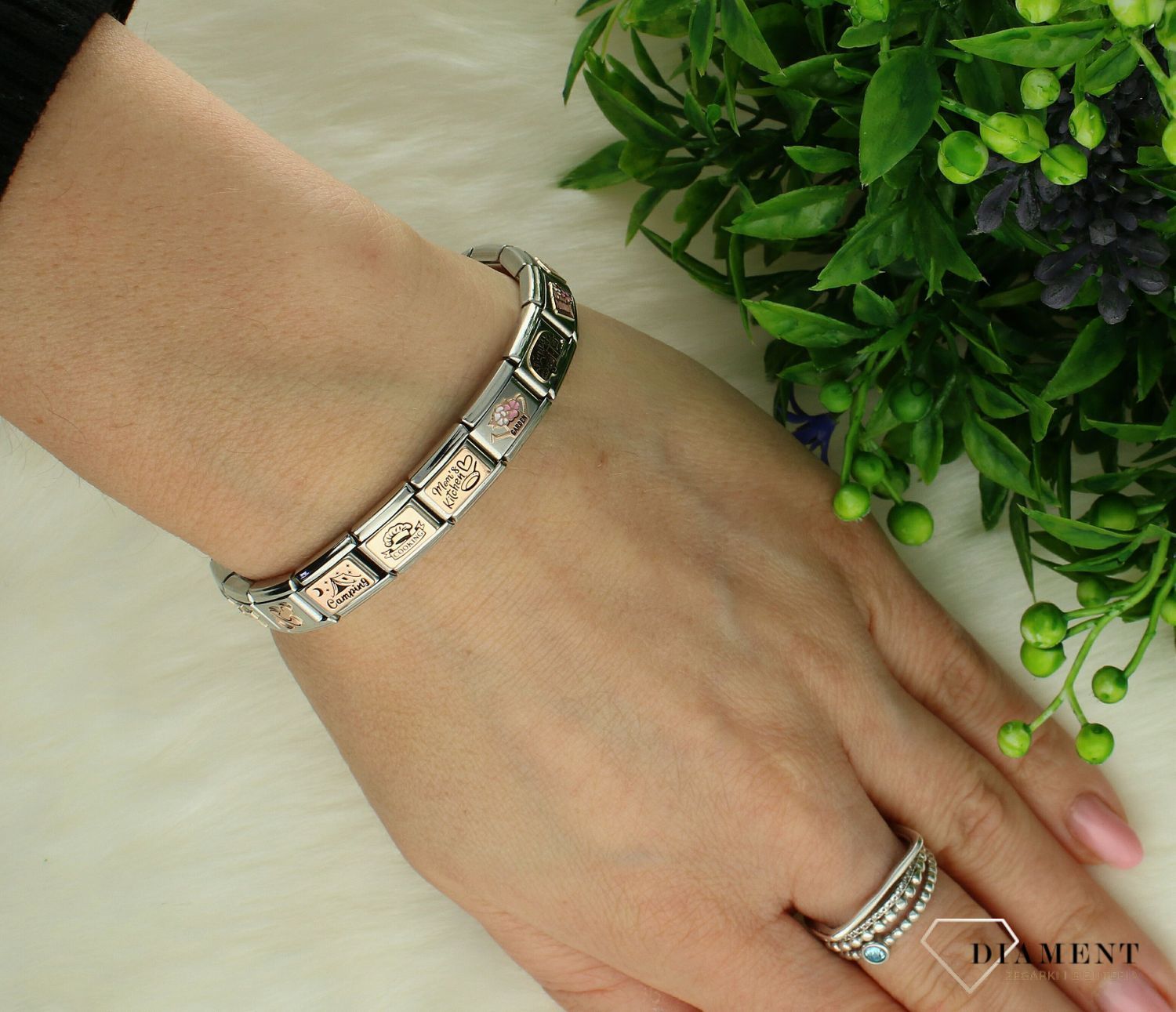 Nomination Link 9K Rose Gold Książka z kwiatami 430202 23.png